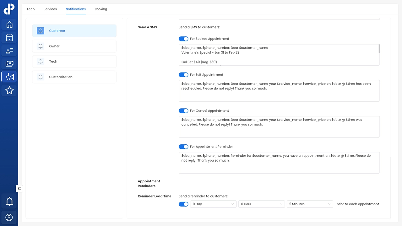 POS Booking Setting
