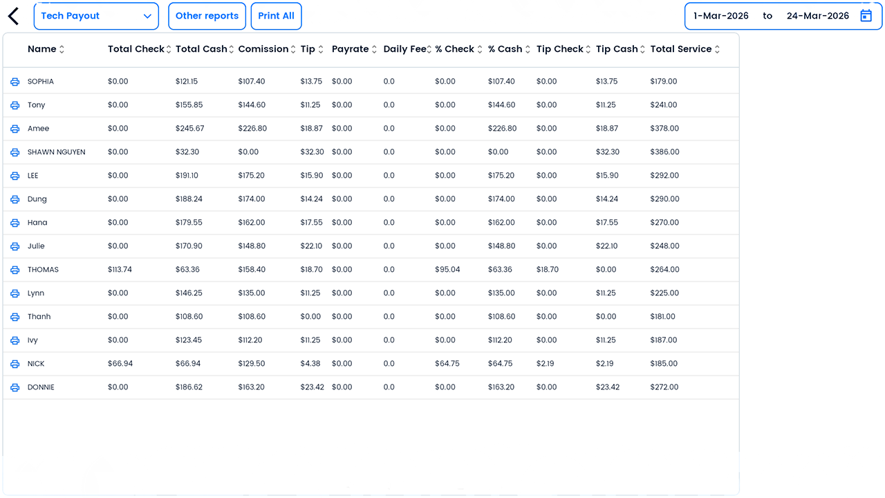 POS Tech Pay Out